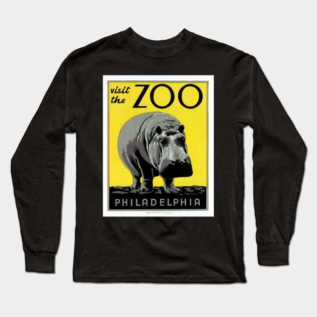 Restored Philadelphia Zoo Promotional Poster Created for the WPA Long Sleeve T-Shirt by vintageposterco